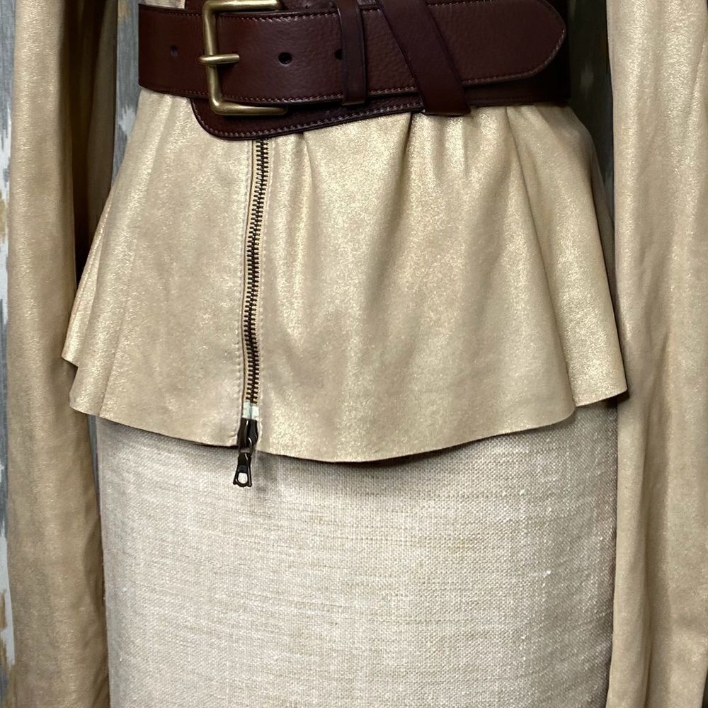 Ralph Lauren Flax Silk & Linen Pencil Skirt - Picture 2 of 14